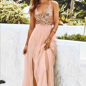 Blush sequins dress